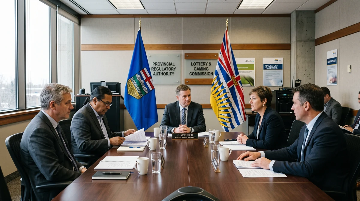 Canadian provincial officials at a regulatory meeting about competing online gambling models