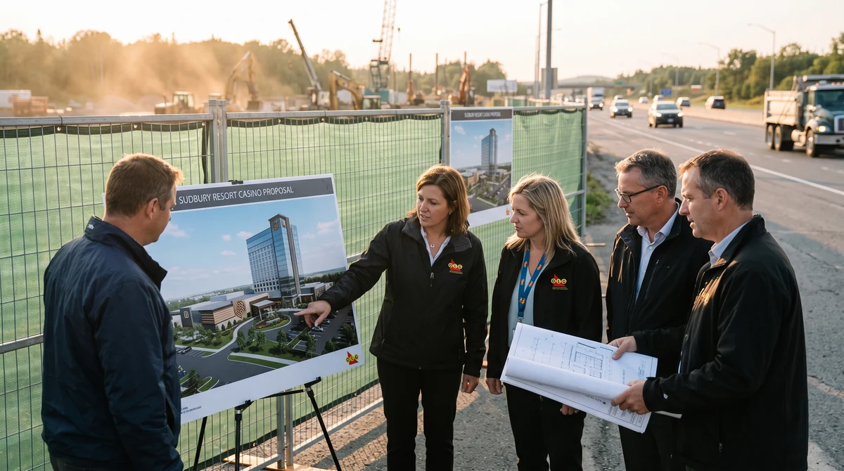 Architectural plans for a proposed casino resort at a development site in Sudbury, Ontario.
