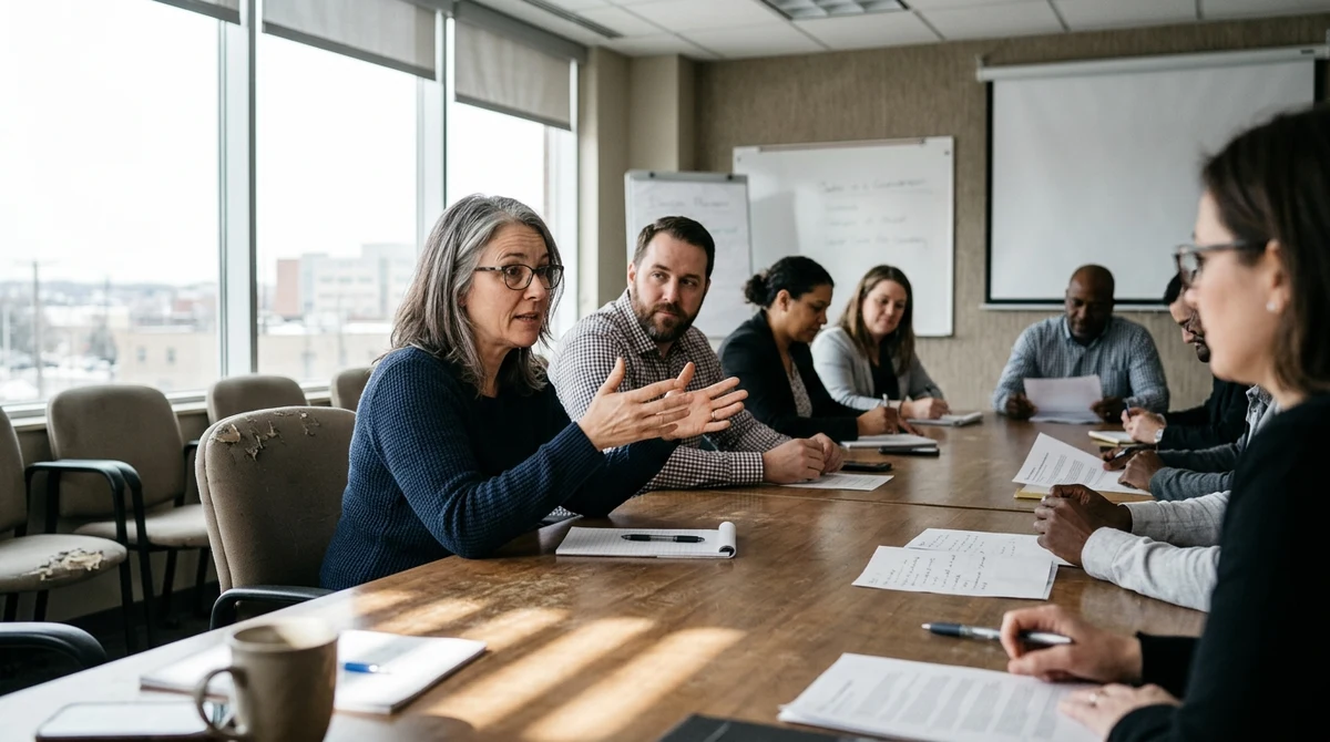 Adult delegates discuss consumer protection and responsible gambling at a Canadian gaming policy meeting.